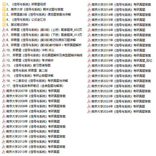 
2026 Nanjing University 851 Signal and System Postgraduate Examination Question Answers Nanjing University 851 Signal Major First Test Materials Paper Version