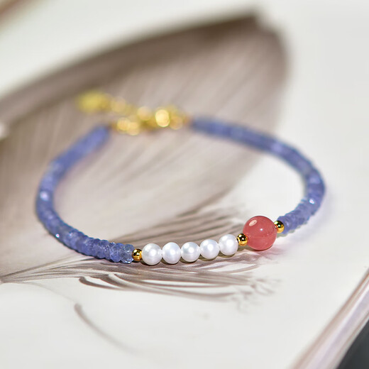 Tanzanite bracelet for women and men, crystal agate, emerald, blue gemstone, loose beads, faceted bead bracelet, shape-shaped plain circle, about 3mm