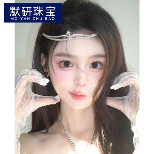 MoYAN (MOYAN) Princess Crystal Crown Goddess Headwear 18th birthday headwear super atmosphere feeling bride wedding photo hair accessories 10# Silver Diamond Flower Vine Crown (F1048)