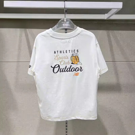 Nouveaux vêtements pour enfants Balancenb 2025 T-shirt à manches courtes et toujours à manches courtes pour hommes et femmes ND7EF12083 7EF12083-WT Authentiques 165 S / 110/56A