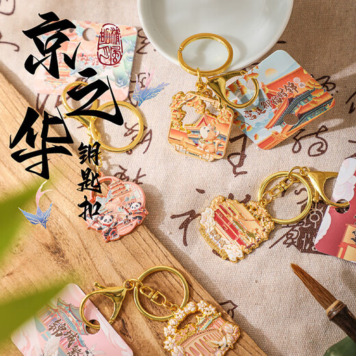 Beijing element keychain original design bag pendant pendant car keychain gift accessories small pendant Tiantan