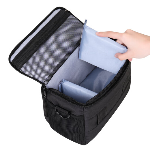 Jichuan Camera Bag Shoulder Crossbody Photography Bag SLR Mirrorless Digital Camera Liner Bag Storage Bag Portable Handheld Waterproof Suitable for Canon Sony MR70 Black Large