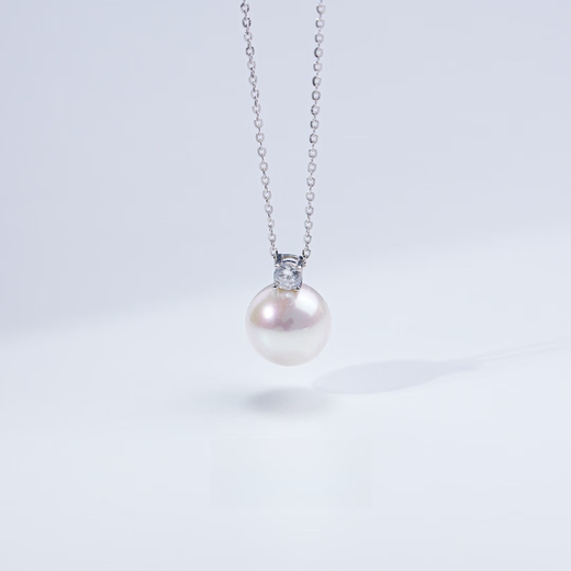 Shantou Lincun Freshwater Pearl Gabyli Pendant Classic Princess Diana Style with Silver Chain 10-11mm White 10-11mm45cm