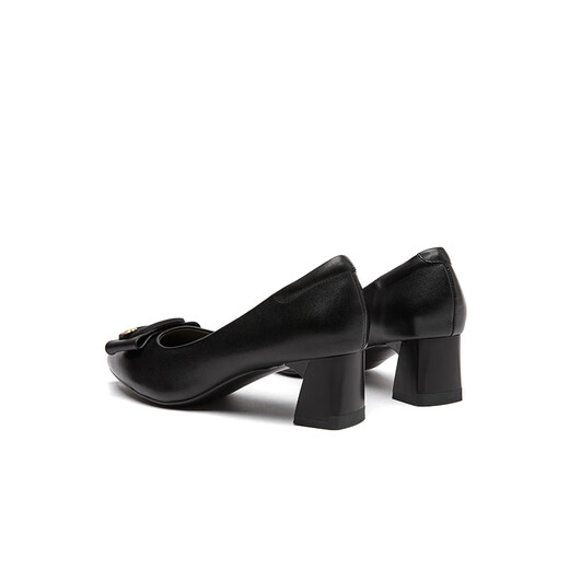 
Red Dragonfly Leap Moon Shoes High Heels 25 Spring Thick Heels Women's Shoes Pointed toe Workplace Small Leather Shoes Single Shoes WLB15124 Black 40