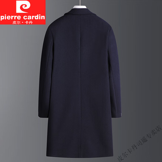 
Pierre cardin woolen coat men's mid-length Korean casual middle-aged and youth windbreaker new winter thickened woolen coat men's black (40% wool) XL (180)