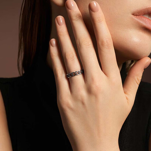 MONOLOGUE Monologue Ambition Series Hollow Iris Retro Platinum Ring MO91 Birthday Gift Advanced Classic Gift Skeleton Iris Ring No. 13