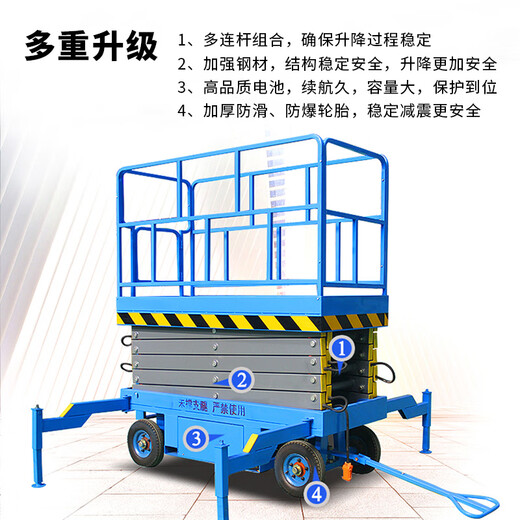 Xunjue Elevator Lift Plattform Schere Typ kleiner Haushalt elektrischer hydraulischer Güteraufzug Luftaufzug Vollautomatische Aufhebung 500 kg Lift 4 Meter (Meteroberfläche 2100*830)