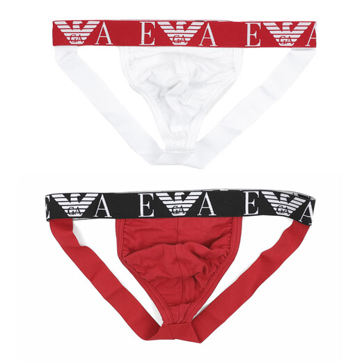 ARMANI/Armani EA men's fashion Eagle logo 2-piece sexy thong EM000257 AF10778 dark blue/red MB315 2 pieces XL