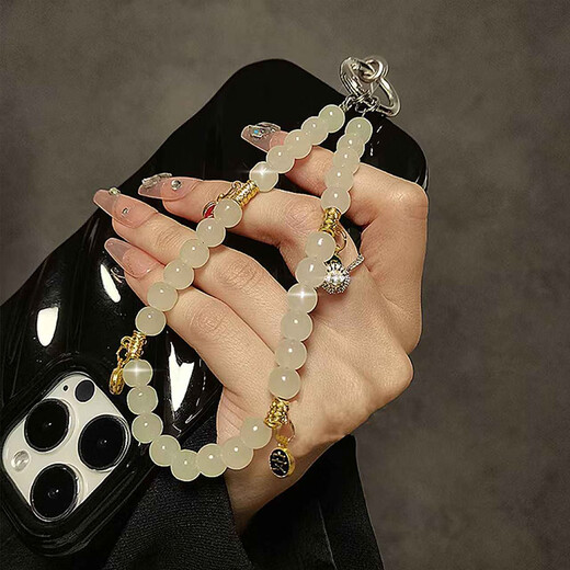 Beiyipin téléphone mobile longe style poignet ping an xile perle suspension bracelet women's Ins Crystal perles de suspension de la chaîne suspendue à la main suspension de téléphonie mobile