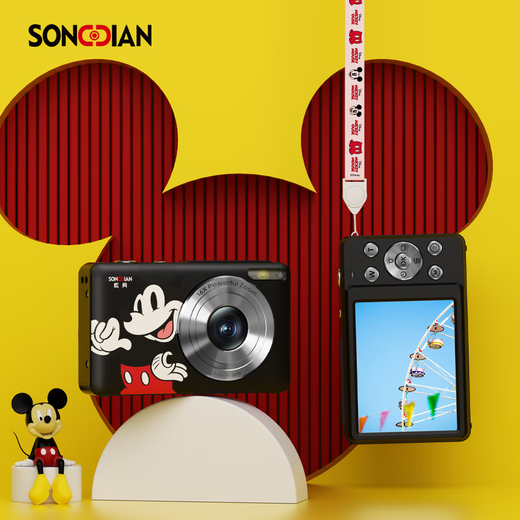 松典（SONGDIAN）迪士尼米奇联名款数码相机卡片迷你照相机dc405 白色【官方标配】+32G内存卡