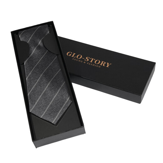 GLO-STORY silk tie men's formal wear high-end suit business men's striped father's day gift mulberry silk tie