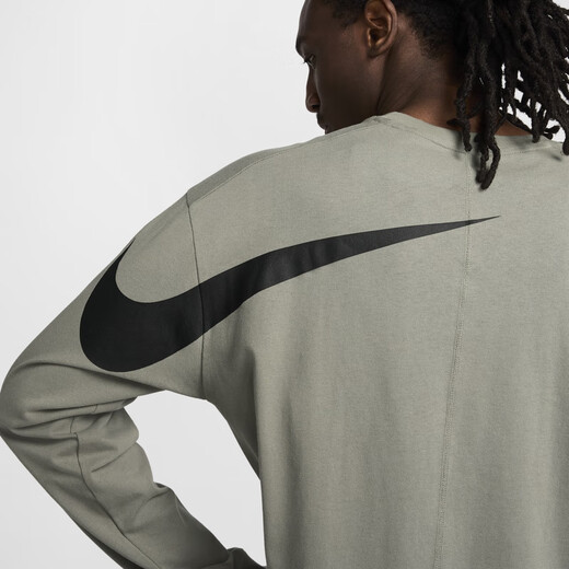 耐克（NIKE）官方ISPA男女长袖上衣情侣纯棉休闲运动叠搭舒适FJ7375 053暗泥灰/黑 XS