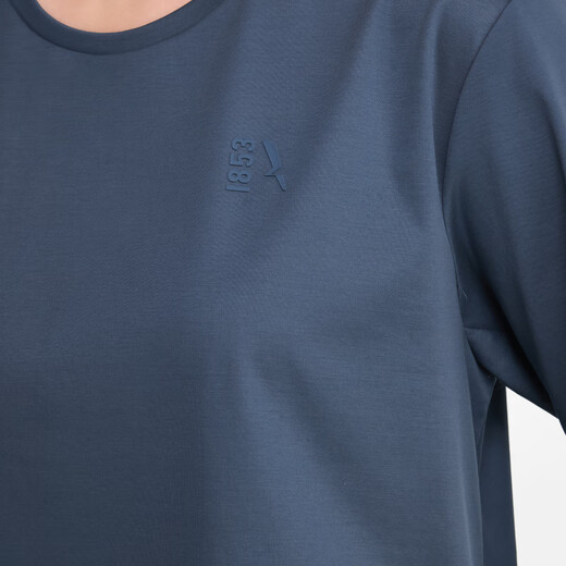 Aigle [nuevo producto en primavera y verano] Camiseta de manga de 7 cuartos aigao Camiseta de algodón puro de algodón puro casualidad simple de manga de 7 cuartos para mujeres Swamp Blue Bi983 36 (160/84a)