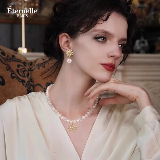 Eternelle French Eternal Snow Flower Ceremony Earrings Light Luxury Design High-End Exquisite Baroque Pearl Earrings