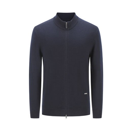 YOUNGOR sweater men's autumn and winter young men's sweater wool blend zipper style sweater store same style Navy YWHR615214FKA L 105cm