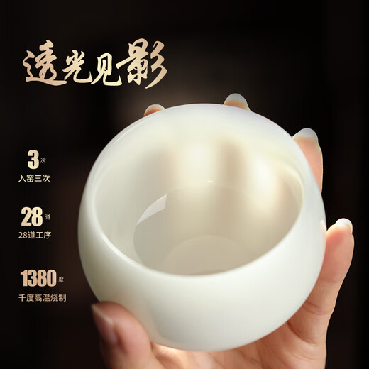 Not clumsy teacher Shan Lihua tea cup master cup single cup ceramic cup tea cup birthday gift blue and white jade porcelain Arhat cup