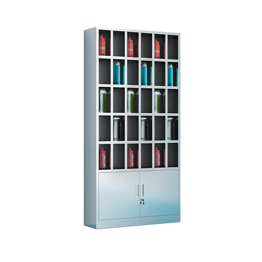 Qingxinwei 201 stainless steel water cup cabinet multi-compartment storage storage cabinet 30 compartments 1800*900*250mm