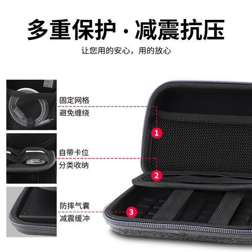 OLYSON mobile hard drive protective cover 2.5-inch solid-state storage box suitable for Samsung Seagate Toshiba WD Western Digital headphone cable charger treasure silicone U disk custom logo digital bag silicone protective cover black 1T/2T Western Digital accompanying version dedicated