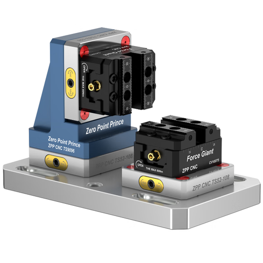 Plaque de changement rapide à point zéro personnalisé quatre ou cinq axes CNC Fixture Multi-station 52 96 Type égocentrique VISE Position à quatre trous Plaque de changement rapide TS52-12052 TRO