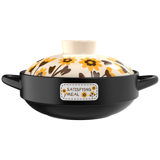 Kangshu Sunflower Casserole Combination Pack Buy One Get One Free Dry-cooked Non-Cracking Stew Pot for Household Gas Stoves Can Use Large Capacity Casserole Sunflower Casserole Buy One Get One Free 2500+ 1000ml