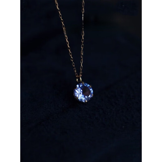 Fat Donglai Tanzanite Pendant Japanese K Gold Plated 925 Silver Single Diamond Women's Niche Gift Chinese Valentine's Day Gift K Gold Tanzanite Necklace