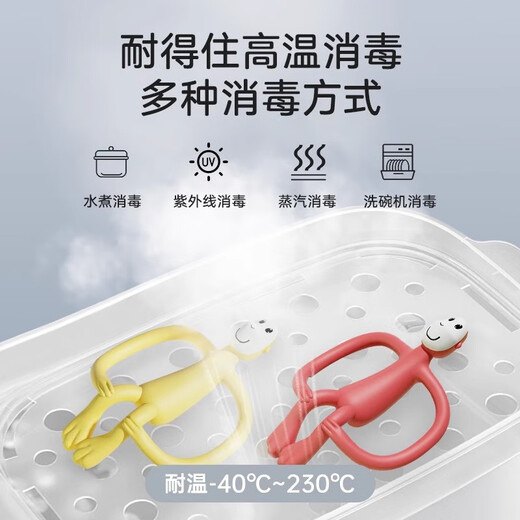 MATCHSTICK MONKEY British Match Monkey Teether Baby Soothing Molars No Tail Anti-Eating Hand Bite Teething Teeth Can Be Boiled Professional Teething Teether With Tail Payment Orange