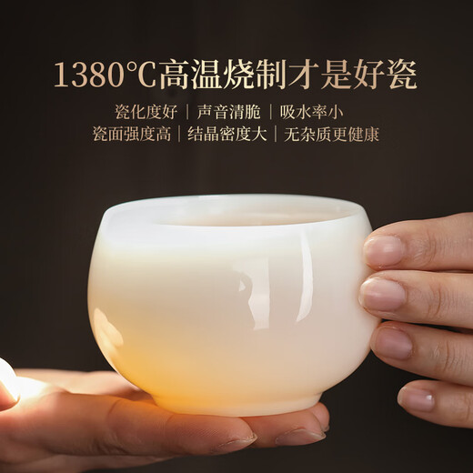 Not clumsy teacher Shan Lihua tea cup master cup single cup ceramic cup tea cup birthday gift blue and white jade porcelain Arhat cup
