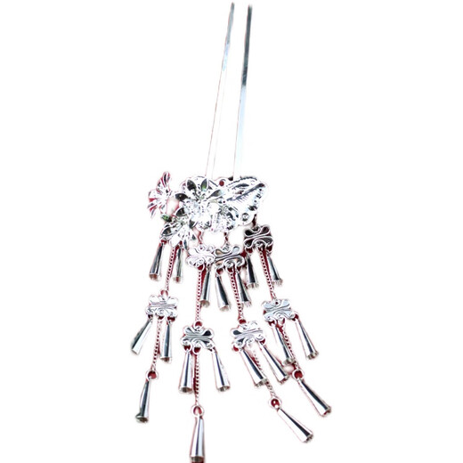 Yangyan ethnic minority headwear Guizhou Miao silver jewelry Dong hairpin tassel hairpin Hanfu hairpin stage performance accessories silver 1
