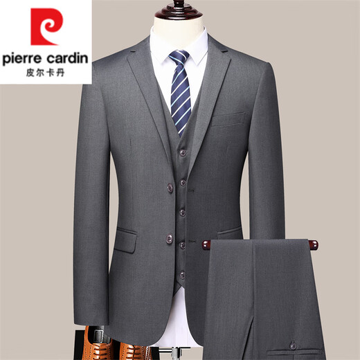Pierre Cardin Suit Men's Suit Casual Black Dress Formal 2025 Spring Autumn Winter New Wedding Suit Slim Jacket Men Black Two Buttons Top + Pants 6XL