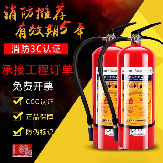 联塑灭火器4kg干粉手提式车家商用物业仓库12358公斤消防箱子套装 联塑4Kg套装两个灭火器+一个箱