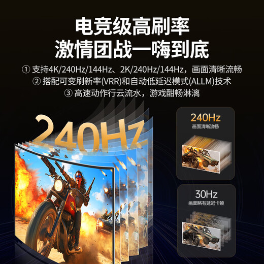 绿联 HDMI线2.1版 8K60Hz高清视频线支持2K144Hz 适用笔记本电脑PS5接电视投影仪 HDMI2.1【经典款】8K60Hz 1.5米