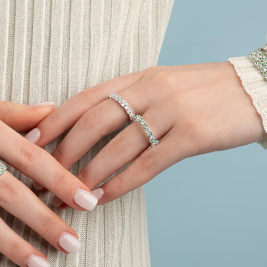 APM Monaco light green wheat ear girl ring jewelry gift for girlfriend, best friend couple ring goddess gift light green water drop ring 054