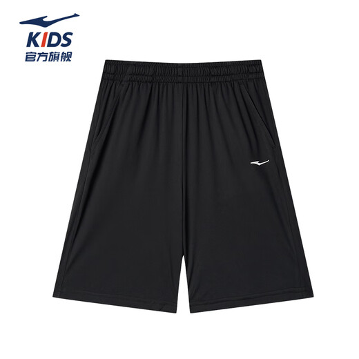 Hongxingerke (ERKE) children's clothing, boys' size, children's sports suit, children's summer five-point pants short-sleeved suit, light ice green 150
