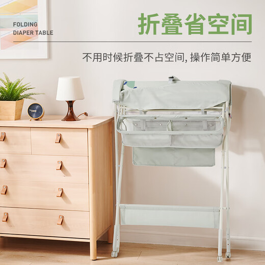 Sweeby Baby Windel Tischmassage und Pflegetisch Neugeborenes Baby Touch Tisch falten Dressing und ordentliches Tidy-Tisch klassische Version 丨 normales Rack + Einschicht-Hang-Beutel + Liftrad