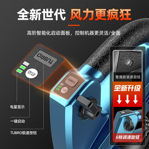 Pupan Lithium Boule de feuilles de charge de chargeur de la feuille haute puissance de la suie industrielle soufflant la poussière de poussière Storm Blue Dy Chargement Storm Gun 3888TV2