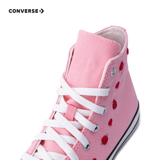 Converse Converse All Star Children's Shoes Girls High Top Canvas Shoes 2025 Spring Love Embroidered Children's Casual Shoes Pink 37 Recommended Foot Length 22.5cm