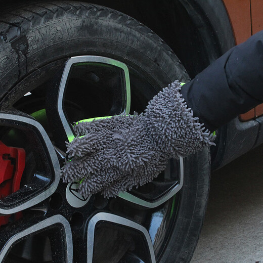 Accor car wash gloves, chenille car wipe towel, thickened, water-absorbent, traceless, no lint, no damage to car paint, lazy rag gloves
