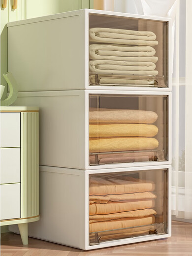 Schublade Aufbewahrungsbox Kunststoff Haushalt Transparent Aufbewahrungsaufbewahrung Kleiderschrank Kleidung Aufbewahrungsartifaktschubladen -Exportmodell 3536 Tiefe 47 Breite 35 Höhe 36 cm vier Elfenbein Weiß 0 Schicht