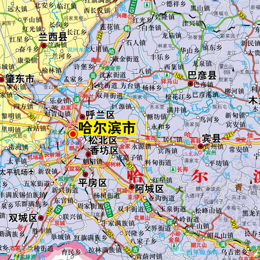 2025 Новая обновленная крупноформатная карта провинции Хэйлунцзян Размер карты примерно 1,1 м