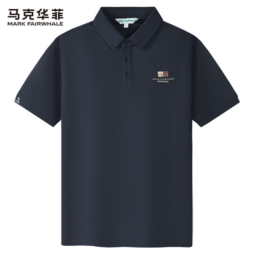 Mark Huafei 7A antibacterial lapel short-sleeved Polo shirt men's 2026 summer new trend youth embroidered T-shirt 5406 dark blue 102 XL (180) (recommended 145-160Jin Jin equals 0.5 kg)