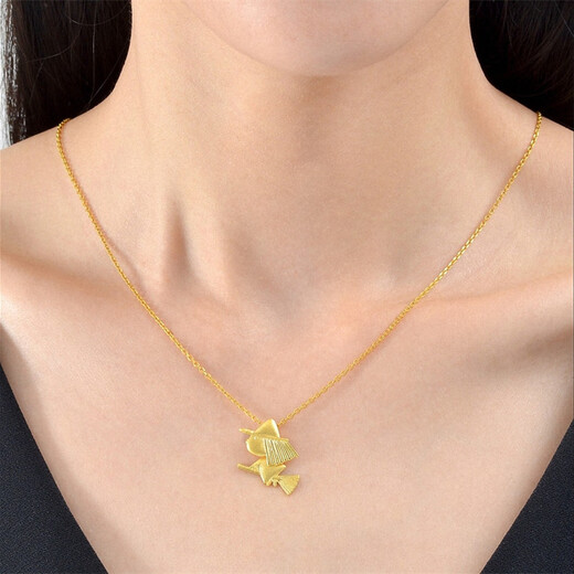 Olevo little witch necklace for women sterling silver plated 18K gold broom pendant clavicle chain design niche fashion high-end little witch necklace
