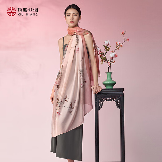 绣娘丝绸丝巾礼盒100%桑蚕丝真丝披肩围巾女薄款2025送领导教师节礼物