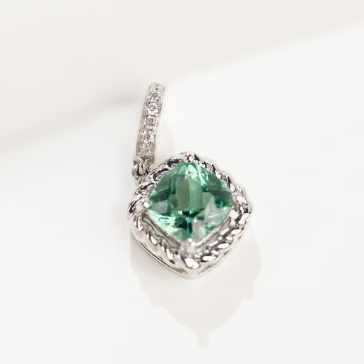 Green Sapphire Pendant 18k Gold Free Buckle Natural Paraiba Mint Olive Green Topaz Tourmaline Women 1 Mint Green Tourmaline