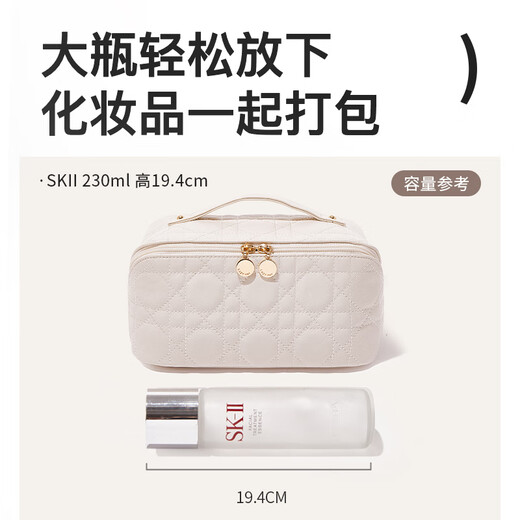 WCZ German cosmetic bag portable outing women 2025 new high-value storage bag large capacity high-end travel business trip spring powder - flat large opening 23.5*10.5*11cm large capacity partitioned storage