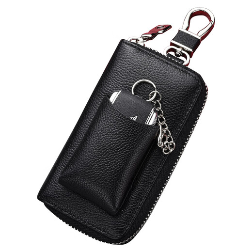 金利来官方旗舰真皮钥匙包男新款拉链软牛皮多功能腰挂男士汽车锁匙包潮 黑色