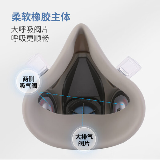 3M6200防毒面具口罩喷漆防化工气体工业粉尘农药呼吸防护面罩 3M 6200半面罩主体一个