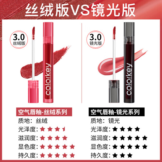 
Color Key Lip Gloss Lip Gloss Lip Blush Matte Mirroring Students Not Easy to Glue Cup Anti-sweat Official Mirror Light System [2.5 Version] R702 Slightly Drunk Date Pure