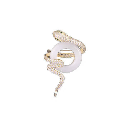 WOUG Chinese style snake-shaped brooch for men and women 2025 new zodiac accessories coat gold