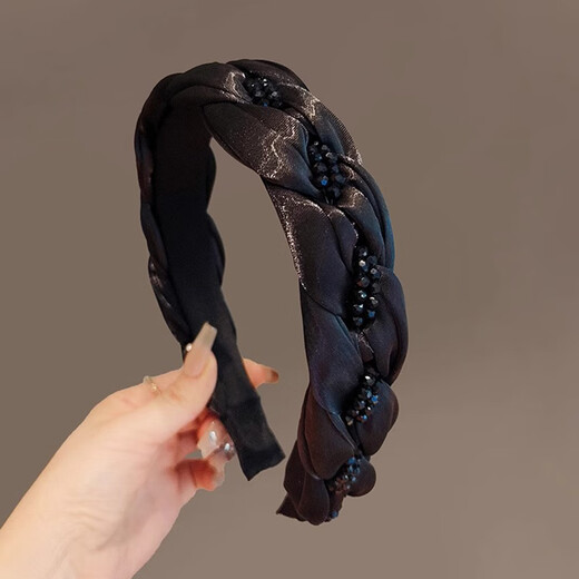 Kamalun (KAMALUN) light luxury women's headband 2025 new high-ceiling face washband hairpin headband high-end going out headwear black brand gift box