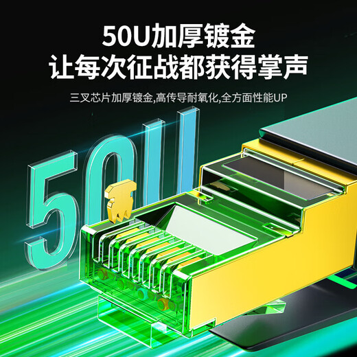 绿联（UGREEN）八类纯铜网线 CAT8类4万兆屏蔽疾速网络宽带成品跳线 适用ROG电脑竞技游戏笔记本 加厚编织3米 八类4万兆【机械外观 多重屏蔽】石墨烯 NW264 3米	15247
